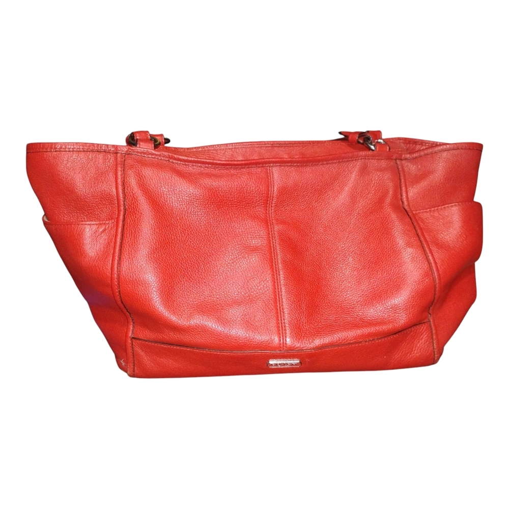 Coach Red Leather Tote Bag